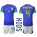 Brasilien Marquinhos #4 Replika Babykläder Borta matchkläder barn VM 2022 Korta ärmar (+ Korta byxor)